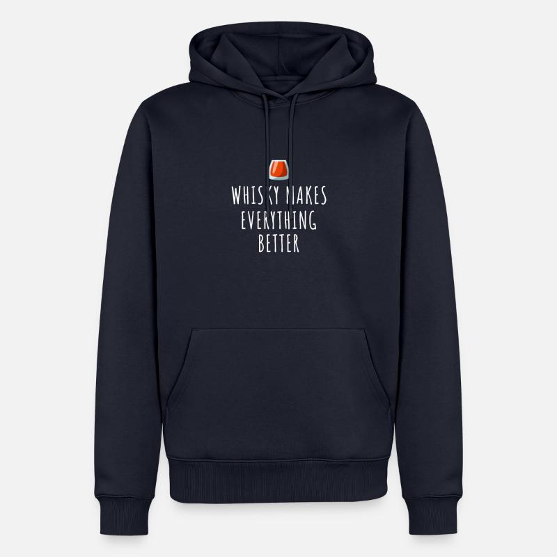 Whisky makes everything better - Männer Premium Bio Hoodie - Navy