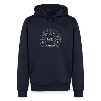 Kaizen Japanese Concept - Men’s Premium Organic Hoodie - navy - Front - Nico (187cm)