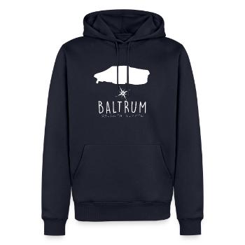 Baltrum Herzschlag Nordsee Geschenk - Männer Premium Bio Hoodie - Navy - Vorne - Nico (187cm)