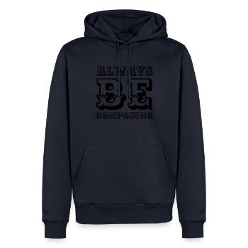 Always be composing - Männer Premium Bio Hoodie - Navy - Vorne - Nico (187cm)