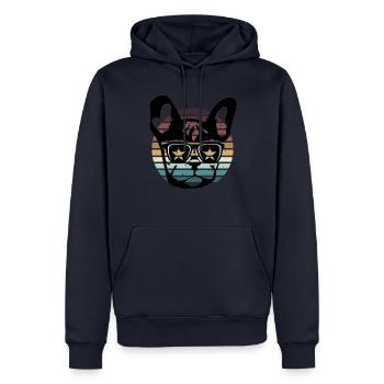 Drôle de chien Frenchie disant Bulldog Bulldog Bulldog - Sweat à capuche Premium bio Homme - bleu marine - Devant - Nico (187cm)