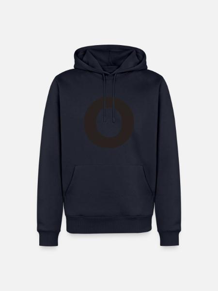 O - Sweat à capuche Premium bio Homme - bleu marine
