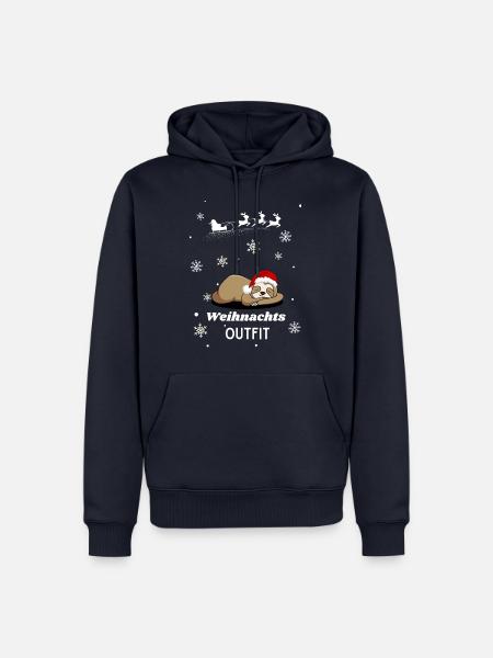 Weihnachts OUTFIT Faultier - Männer Premium Bio Hoodie - Navy