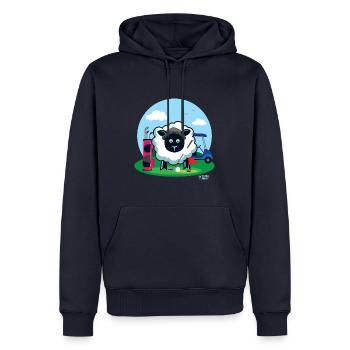 Les brebis aiment le golf ? - Sweat à capuche Premium bio Homme - bleu marine - Devant - Nico (187cm)