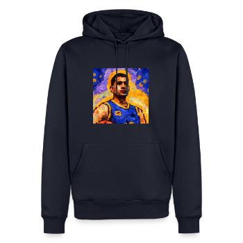 Basketball Malerei - Männer Premium Bio Hoodie - Navy - Vorne - Nico (187cm)