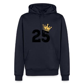 25 Krone 25. Geburtstag 25 Jahre - Männer Premium Bio Hoodie - Navy - Vorne - Nico (187cm)