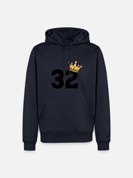 32 Krone 32. Geburtstag 32 Jahre - Herre Premium økologisk hoodie - navy