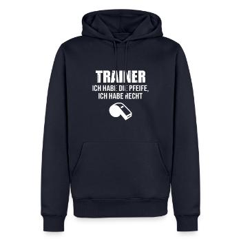 Fußballtrainer Spruch Bester Trainer Fußballcoach - Männer Premium Bio Hoodie - Navy - Vorne - Nico (187cm)