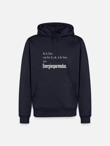 Ich bin nicht faul... - Männer Premium Bio Hoodie - Navy