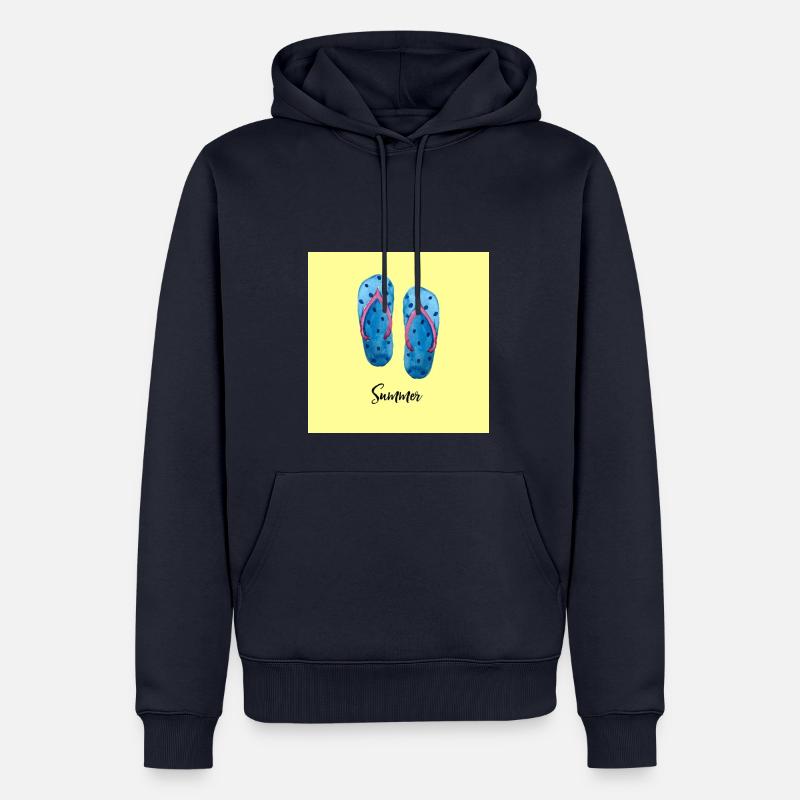 Impression d’été - Sweat à capuche Premium bio Homme - bleu marine