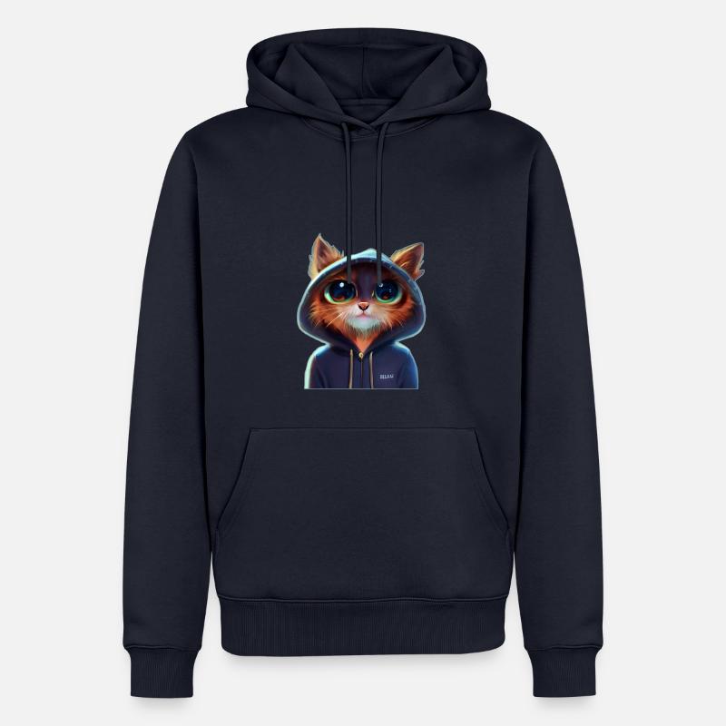 Chat avec pull 1 - Sweat à capuche Premium bio Homme - bleu marine