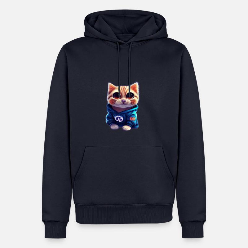 Baby Katze mit Pullover - Männer Premium Bio Hoodie - Navy