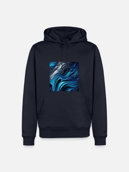 Alles ist aus Wellen 5 topaz enhance - Männer Premium Bio Hoodie - Navy