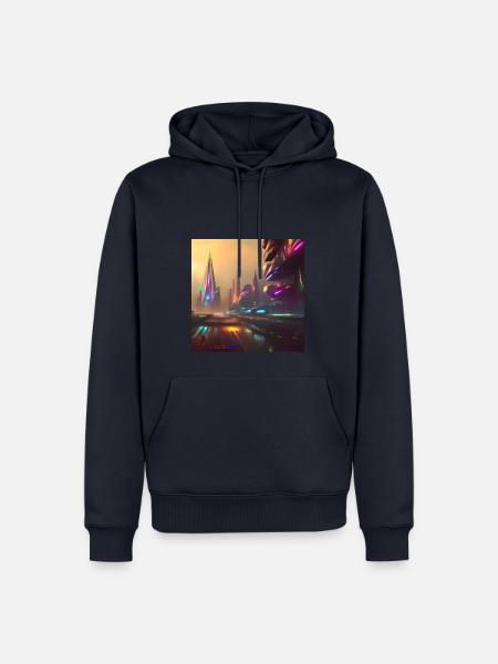 Electric City futuristic - Männer Premium Bio Hoodie - Navy