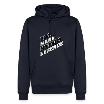 Opa Mann Mythos Legende Shirt - Männer Premium Bio Hoodie - Navy - Vorne - Nico (187cm)