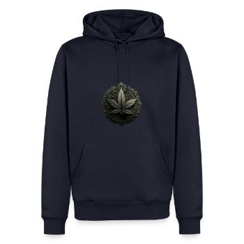 Crypto-Leaf - Men’s Premium Organic Hoodie - navy - Front - Nico (187cm)