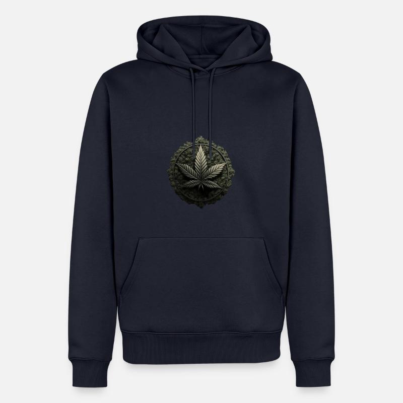 Crypto-Leaf - Männer Premium Bio Hoodie - Navy