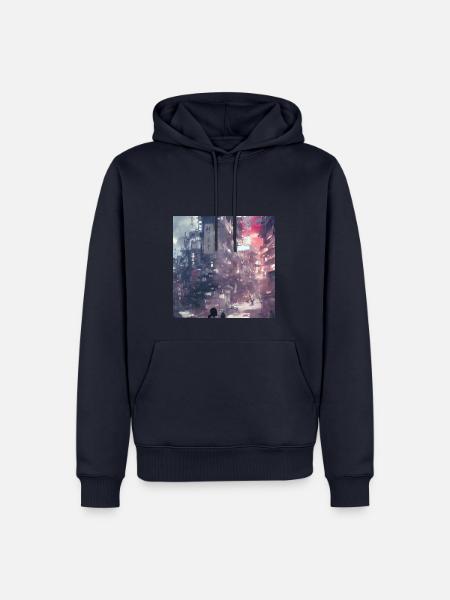 Tokyo City Art - Männer Premium Bio Hoodie - Navy