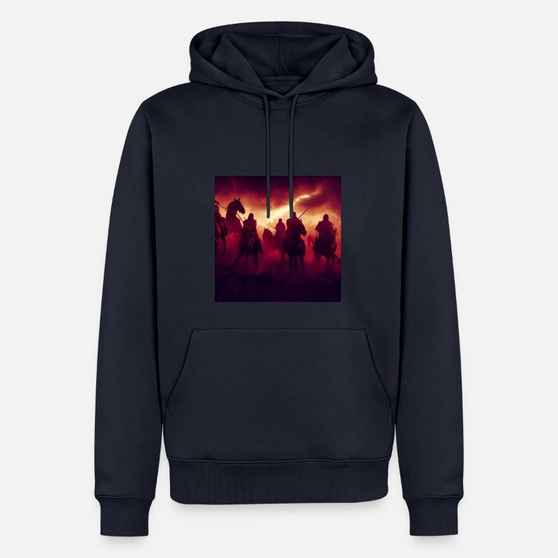 Red Ghost Warrior - Männer Premium Bio Hoodie - Navy