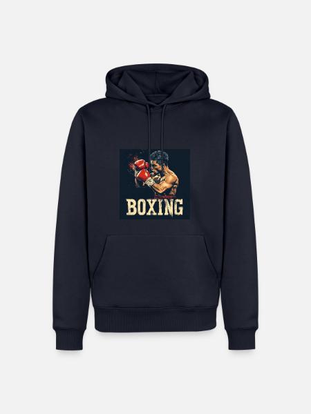 boxing fighter schwarz - Männer Premium Bio Hoodie - Navy