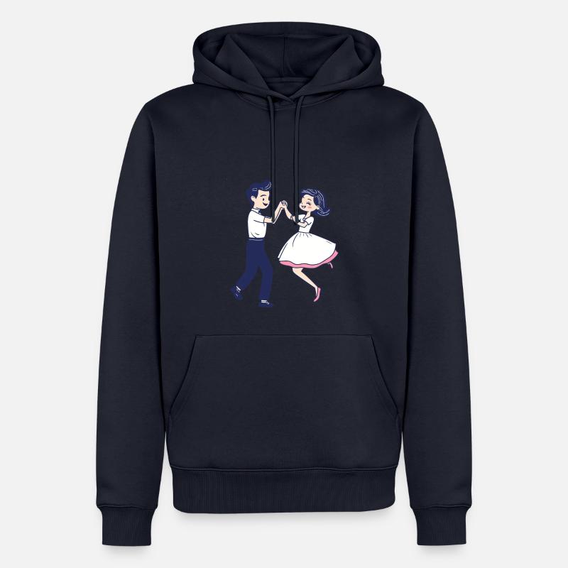 Danse couple foxtrot tango - Sweat à capuche Premium bio Homme - bleu marine