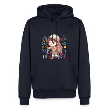 Wandern Wanderer Wanderung - Männer Premium Bio Hoodie - Navy - Vorne - Nico (187cm)