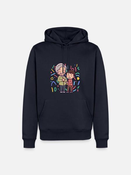 Oma Großeltern Großmutter - Männer Premium Bio Hoodie - Navy