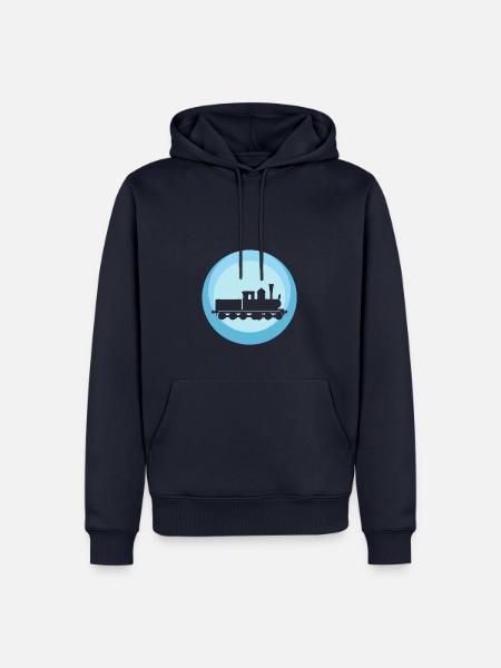 Dampflok Bahn - Männer Premium Bio Hoodie - Navy