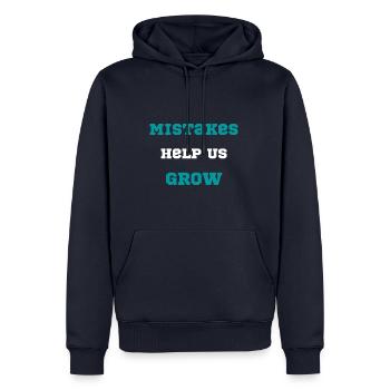 motivation quote Mistakes Help Us Grow typography - Men’s Premium Organic Hoodie - navy - Front - Nico (187cm)