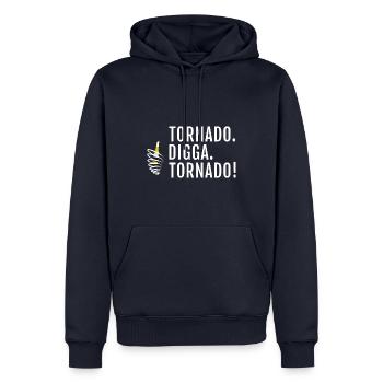 Tornado entzünden Mallorca Bier - Männer Premium Bio Hoodie - Navy - Vorne - Nico (187cm)