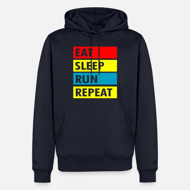 Courir - Sweat à capuche Premium bio Homme - bleu marine