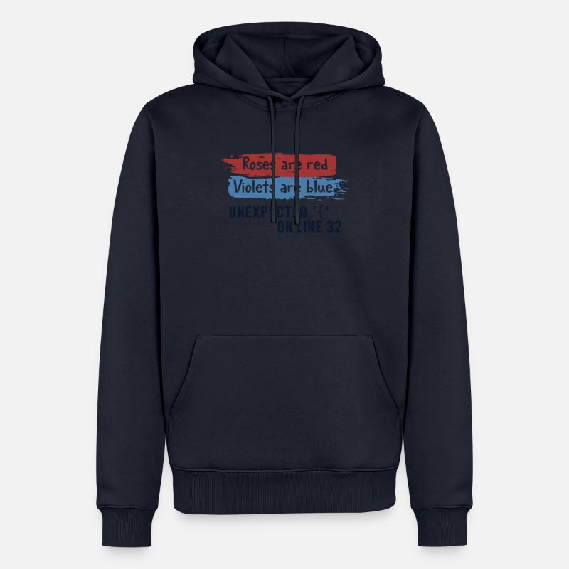 Unexpected { on Line 32 Developer Coder - Männer Premium Bio Hoodie - Navy