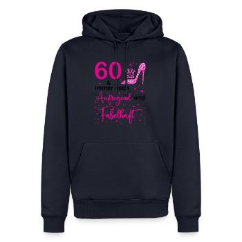 60 Geburtstag Frauen Geschenk 60 Jahre Geburtstag - Männer Premium Bio Hoodie - Navy - Vorne - Nico (187cm)