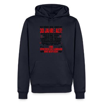 30. Geburtstag lustige Geschenke Männer 30 Jahre - Männer Premium Bio Hoodie - Navy - Vorne - Nico (187cm)