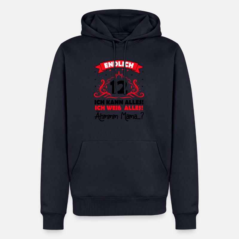 12 Geburtstag Mädchen Junge Fun Geschenk lustig - Männer Premium Bio Hoodie - Navy