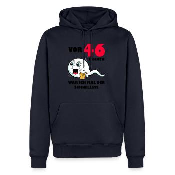 46. Geburtstag lustig 46.Ehrentag 46. Jubiläum - Männer Premium Bio Hoodie - Navy - Vorne - Nico (187cm)