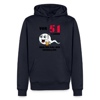 51. Geburtstag lustig 51.Ehrentag 51. Jubiläum - Männer Premium Bio Hoodie - Navy - Vorne - Nico (187cm)