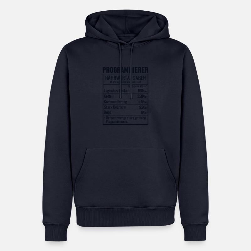 Programmierer Nährwertangaben Developer Coder - Männer Premium Bio Hoodie - Navy