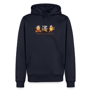 Blätter und Kürbisse bitte - Männer Premium Bio Hoodie - Navy - Vorne - Nico (187cm)