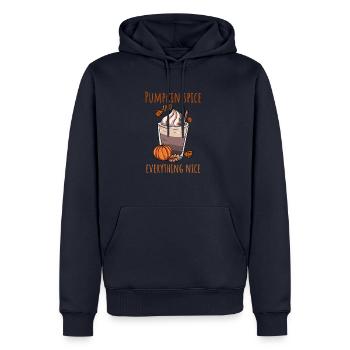 Kürbis Herbst - Männer Premium Bio Hoodie - Navy - Vorne - Nico (187cm)