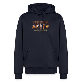 Kürbis Herbst - Männer Premium Bio Hoodie - Navy - Vorne - Nico (187cm)