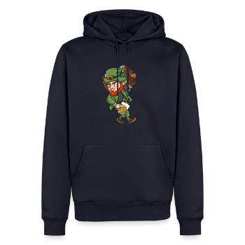 Grüner Kobold - Männer Premium Bio Hoodie - Navy - Vorne - Nico (187cm)