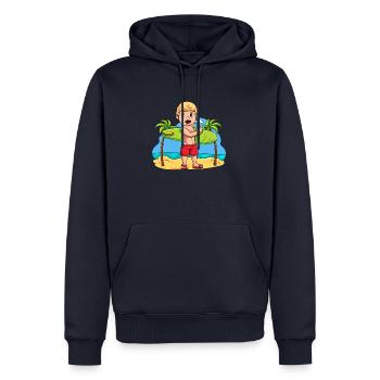 Kind Surfbrett Surfer - Männer Premium Bio Hoodie - Navy - Vorne - Nico (187cm)