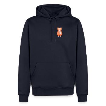 Poche de poitrine de cerf mignon - Sweat à capuche Premium bio Homme - bleu marine - Devant - Nico (187cm)
