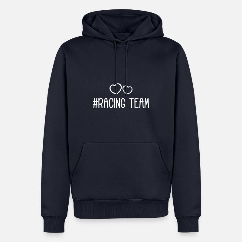Cœur d’équipe de course - Sweat à capuche Premium bio Homme - bleu marine