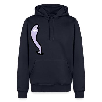 Un ver Worm un ver pluvial un ver livresque Wurm - Sweat à capuche Premium bio Homme - bleu marine - Devant - Nico (187cm)