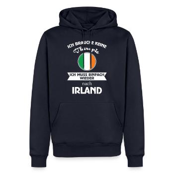 Keine Therapie - Irland - Männer Premium Bio Hoodie - Navy - Vorne - Nico (187cm)