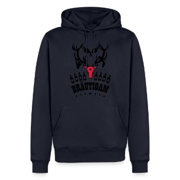 131 Hirsch JGA Bräutigam Bier Party lustig - Männer Premium Bio Hoodie - Navy - Vorne - Nico (187cm)