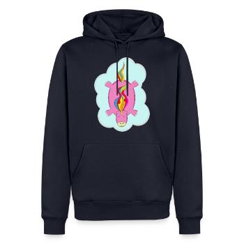 Einhorn - Männer Premium Bio Hoodie - Navy - Vorne - Nico (187cm)