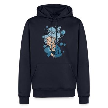 Girl Illustration - Männer Premium Bio Hoodie - Navy - Vorne - Nico (187cm)